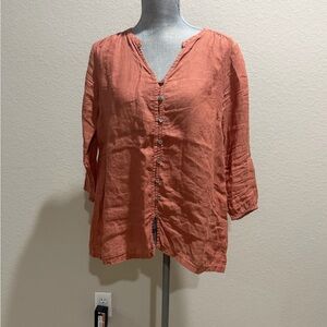 Rust Button-Down Shirt for Women
